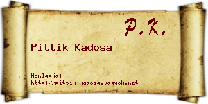 Pittik Kadosa névjegykártya